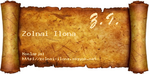 Zolnai Ilona névjegykártya